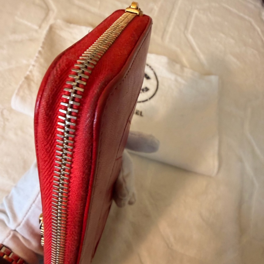 CHANEL Mademoiselle Coco Mark Zip Around Wallet in Red - Picture 8 of 16